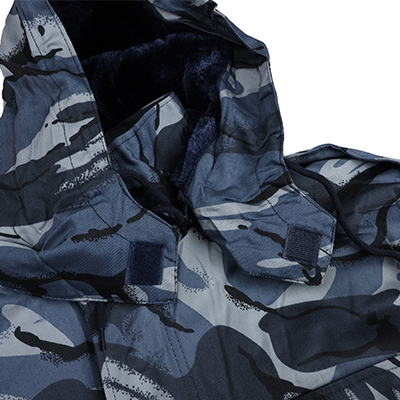Giacca Militare Cappuccio Blu