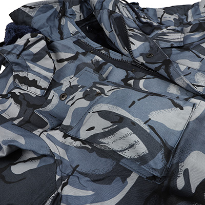 Giacca Militare Blu Tasca con chiusura a scatto