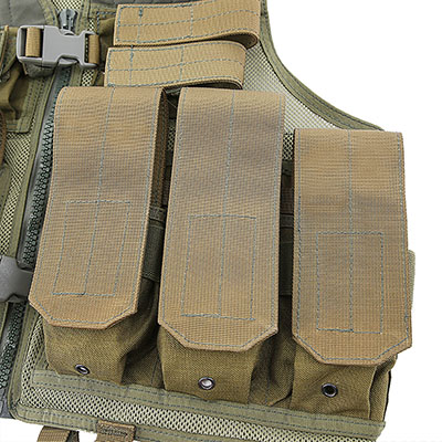 Gilet tattico in rete militare Triplo porta caricatori