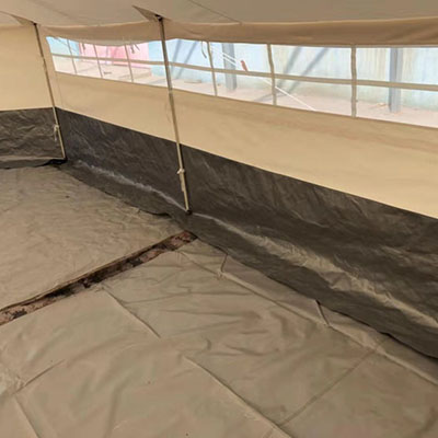 Tende di soccorso in caso di calamità con telo di terra