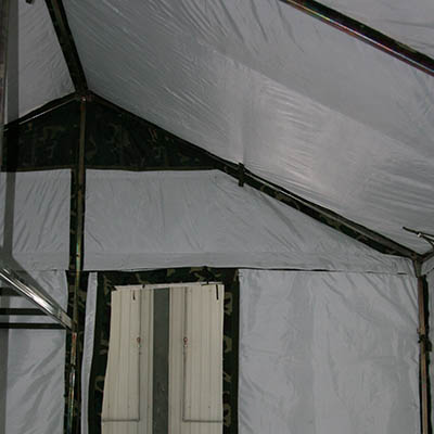 Design del rinforzo interno della tenda dell'esercito