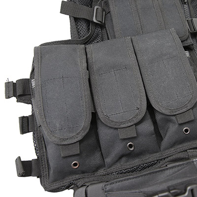 Mesh Cross Draw Gilet tattico Rifle Triple Magazine Pouches