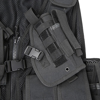 Fondina per pistola sul petto con gilet tattico Mesh Cross Draw