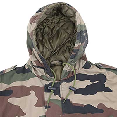 Giacca Militare Cappuccio Regolabile
