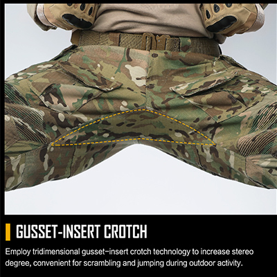 Pantaloni tattici Army Green Cavallo elasticizzato con soffietto a rombi