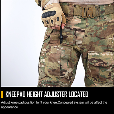 Pantaloni tattici Army Green Kneepad posizione regolabile